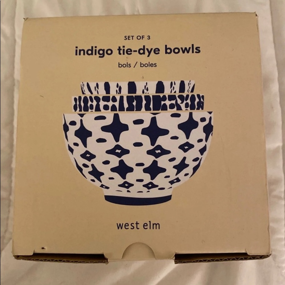 West Elm Indigo Tye Dye Bowls